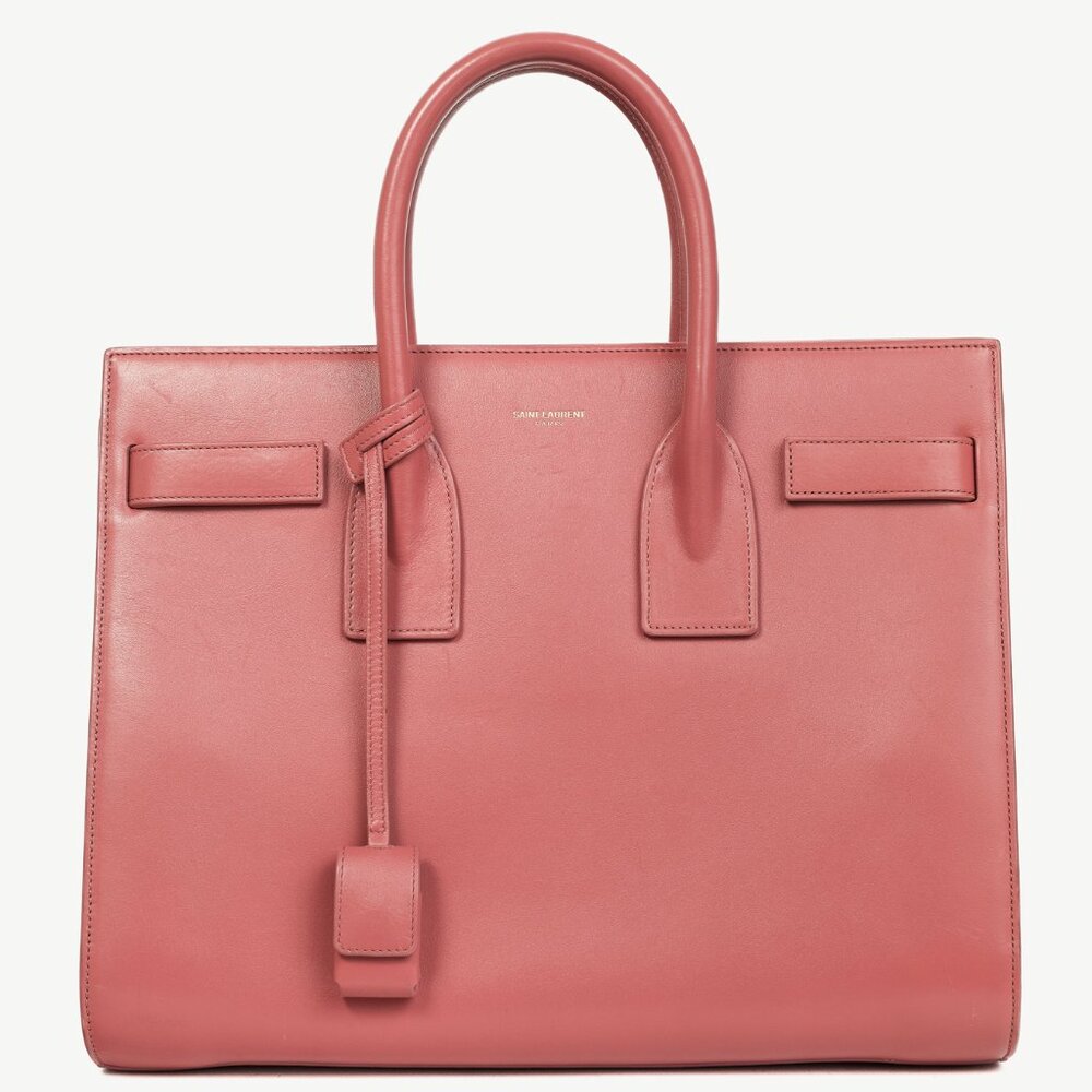 Saint Laurent Classic Small Sac de Jour Dark Rose Calfskin Tote